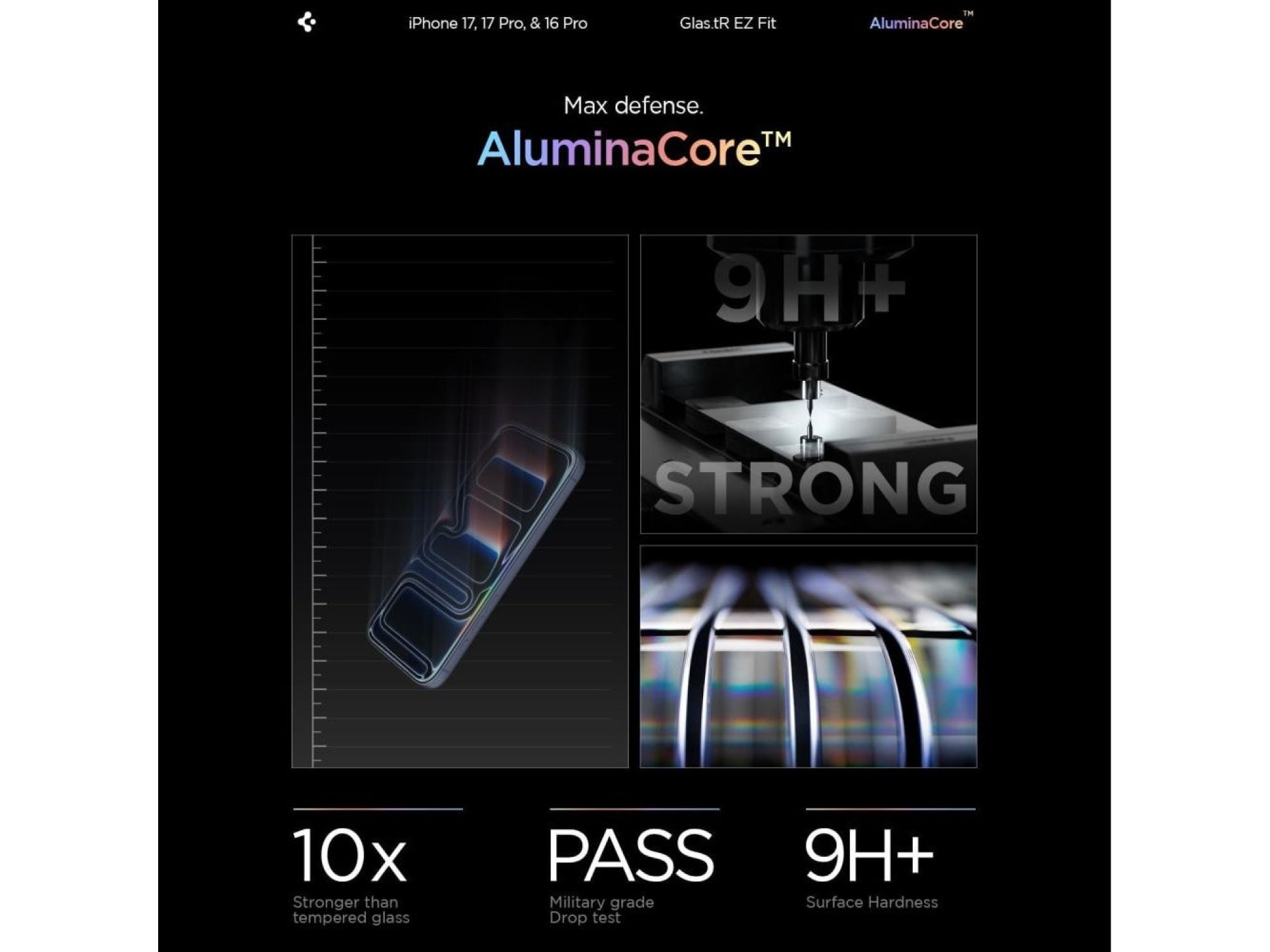 Protector de pantalla de vidrio templado Spigen Glas.tR EZ Fit para iPhone 16 Pro / 17 / 17 Pro - 2