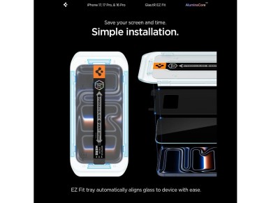 Protector de pantalla de vidrio templado Spigen Glas.tR EZ Fit para iPhone 16 Pro / 17 / 17 Pro - 2 