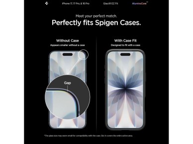 Protector de pantalla de vidrio templado Spigen Glas.tR EZ Fit para iPhone 16 Pro / 17 / 17 Pro - 2 