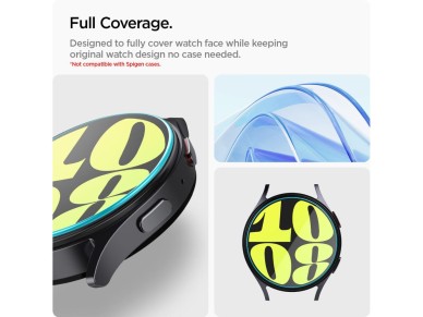 Protector de pantalla de cristal templado Spigen Glas.tR EZ Fit para Samsung Galaxy Watch 7 (44 mm) 