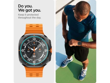 Protector de pantalla de vidrio templado Spigen Glas.TR EZ Fit para Samsung Galaxy Watch Ultra (47 m