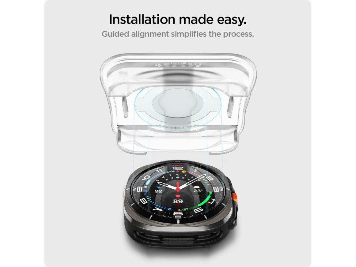 Protector de pantalla de vidrio templado Spigen Glas.TR EZ Fit para Samsung Galaxy Watch Ultra (47 m