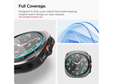 Protector de pantalla de vidrio templado Spigen Glas.TR EZ Fit para Samsung Galaxy Watch Ultra (47 m
