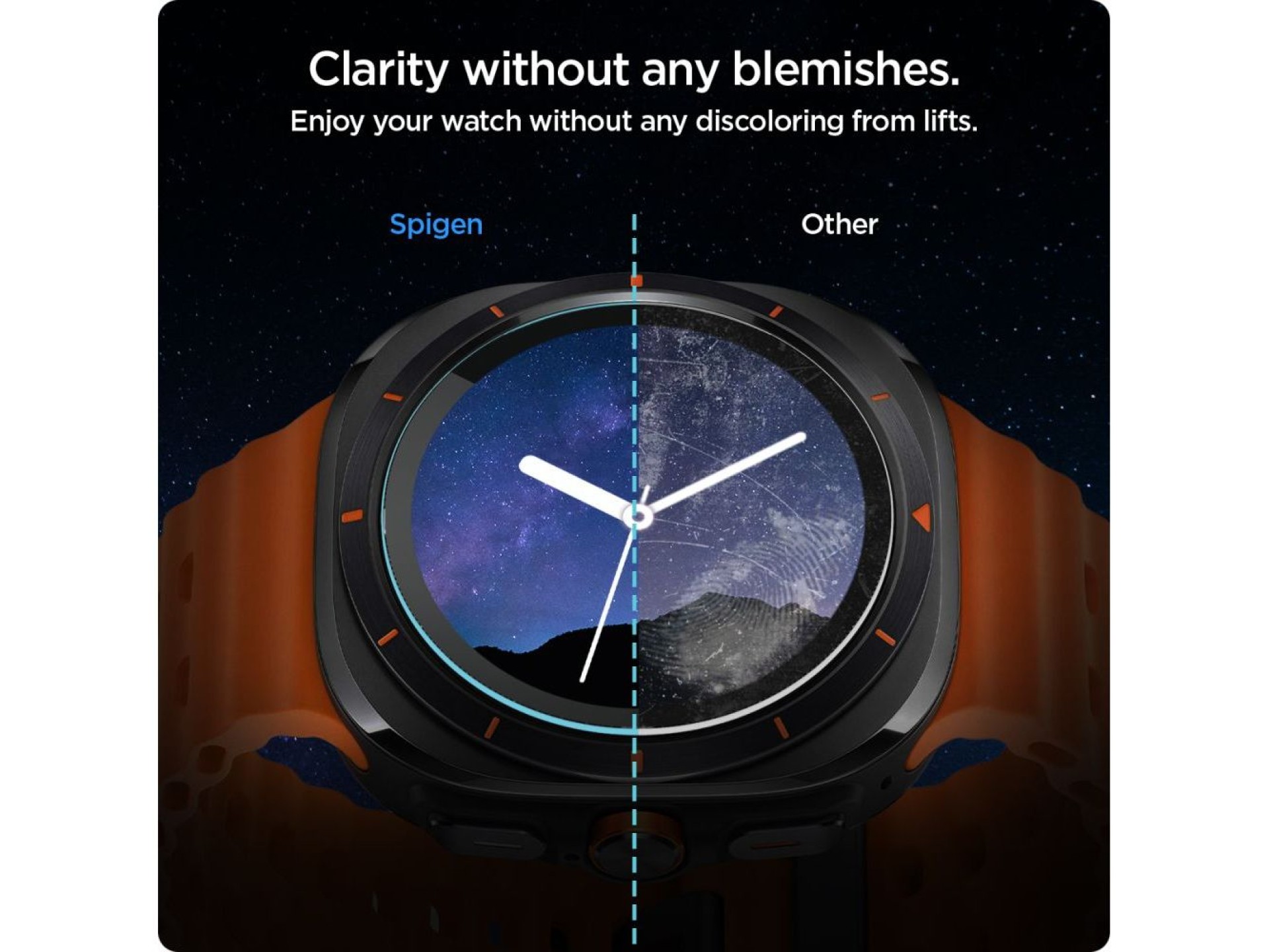 Protector de pantalla de vidrio templado Spigen Glas.TR EZ Fit para Samsung Galaxy Watch Ultra (47 m
