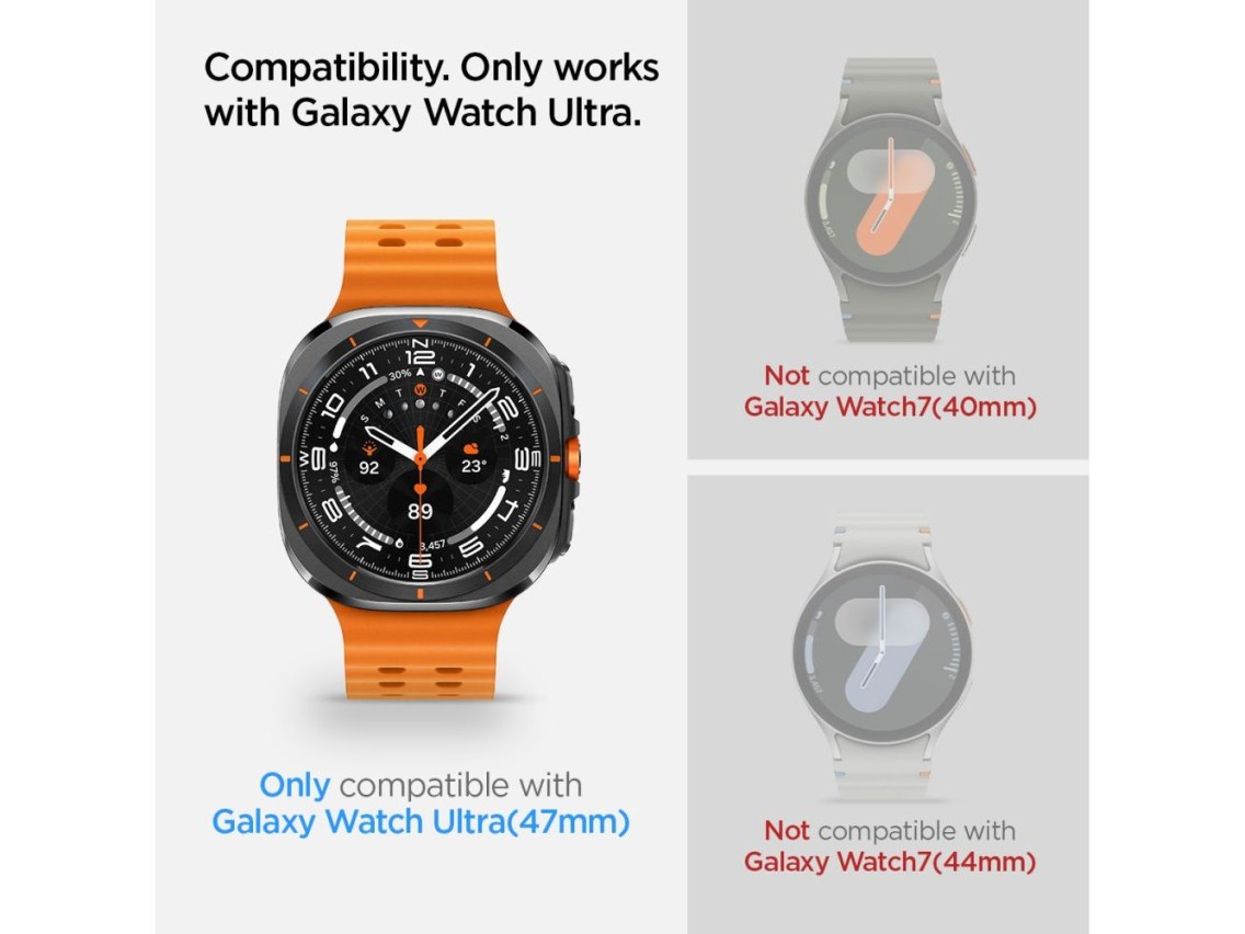 Protector de pantalla de vidrio templado Spigen Glas.TR EZ Fit para Samsung Galaxy Watch Ultra (47 m