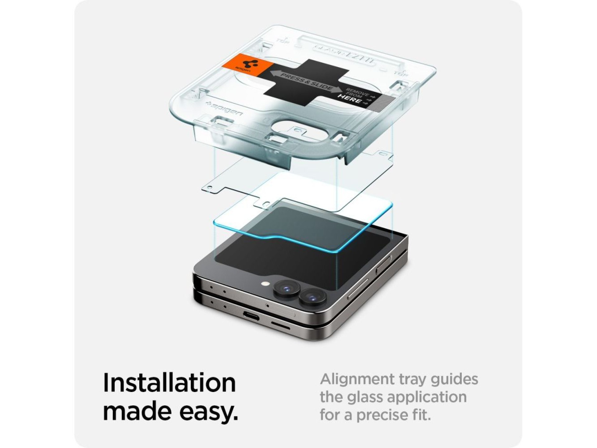 Spigen Glas.tR EZ Fit Tempered Glass for Samsung Galaxy Z Flip 6 - 2 pcs.