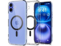 Funda Spigen Ultra Hybrid MagSafe de fibra de carbono para iPhone 16 - Gris oscuro