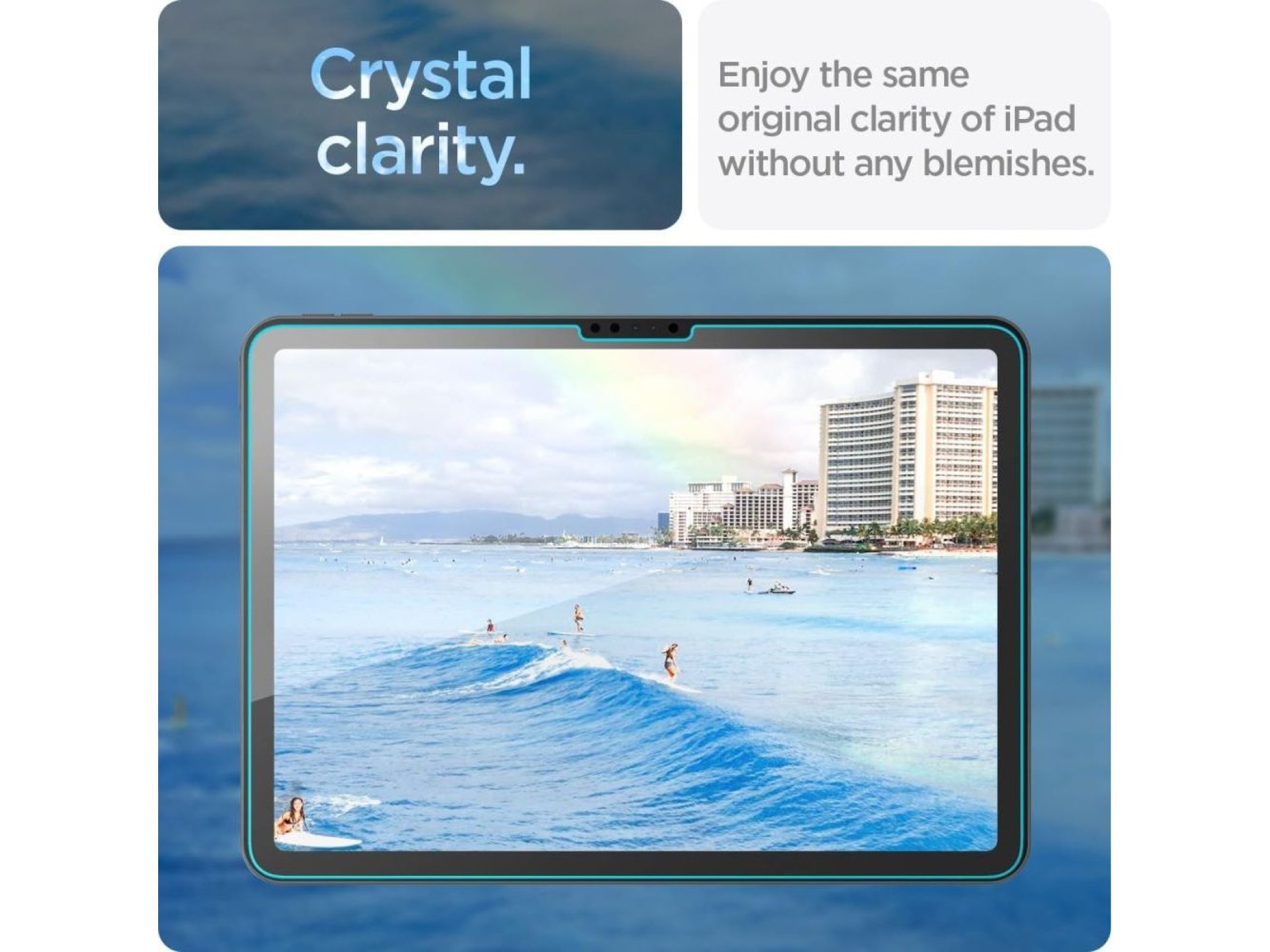 Protector de pantalla de vidrio templado Spigen Glas.tR EZ Fit para iPad Air de 11