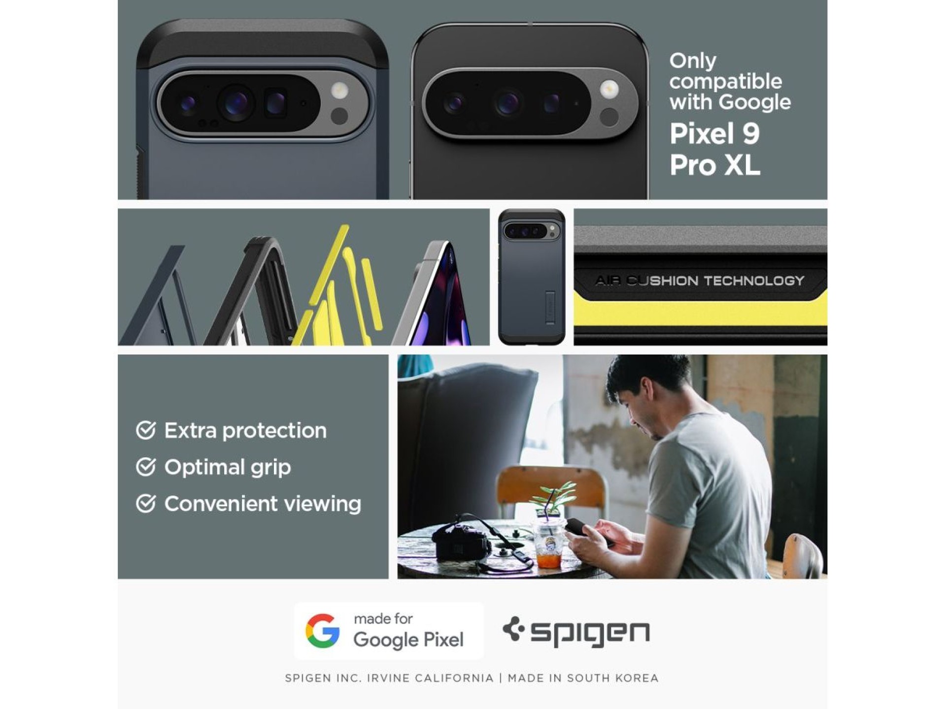 Funda Spigen Tough Armor para Google Pixel 9 Pro XL - grafito