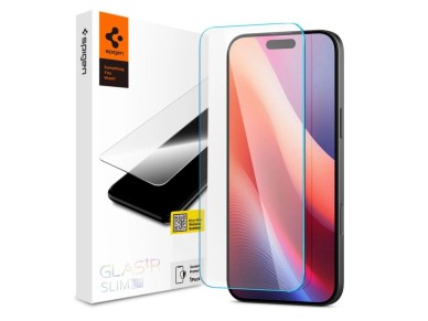 Protector de pantalla de cristal templado Spigen Glas.tR Slim para iPhone 15/16