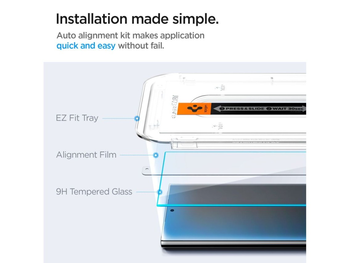 Spigen Glas.tR EZ Fit Tempered Glass for Samsung Galaxy S24 Ultra - 2 pcs.