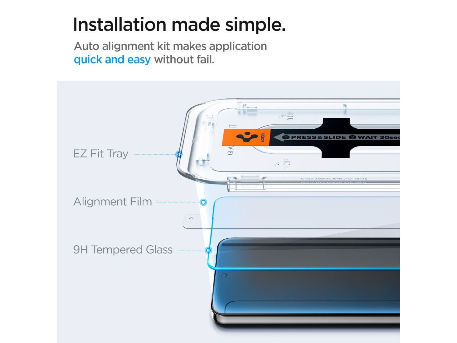 Spigen Glas.tR EZ Fit película de vidro temperado para Samsung Galaxy S24+ - 2 unidades.