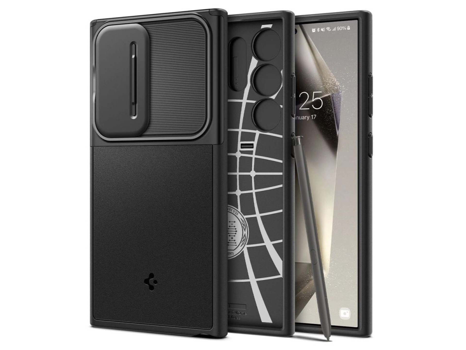 Capa Spigen Optik Armor para Samsung Galaxy S24 Ultra - Preta