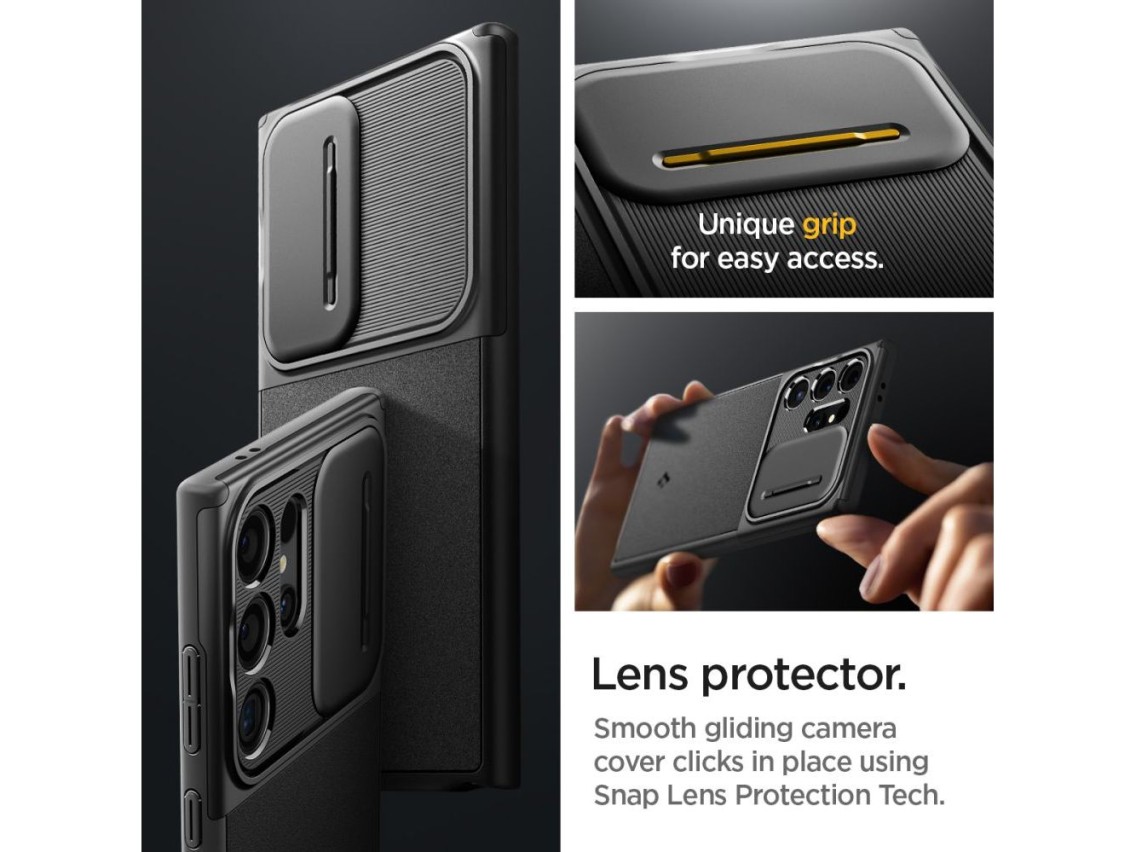 Capa Spigen Optik Armor para Samsung Galaxy S24 Ultra - Preta