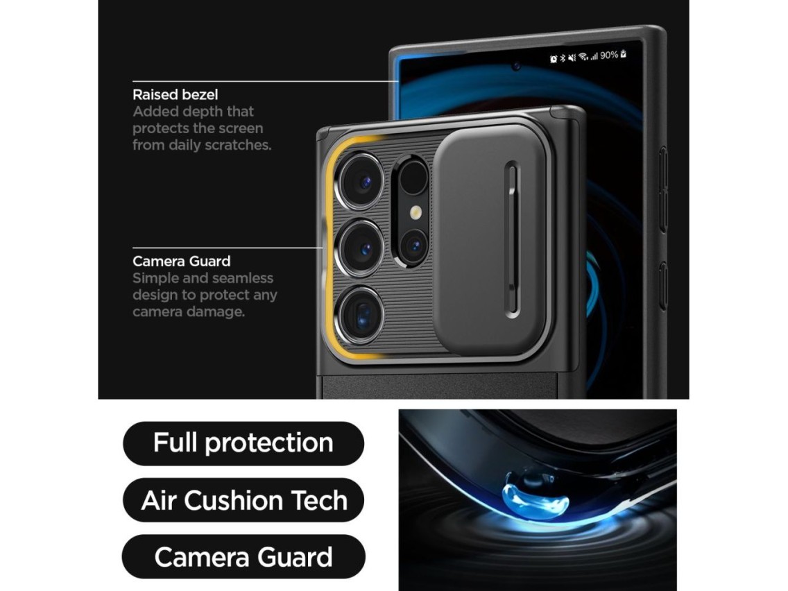 Capa Spigen Optik Armor para Samsung Galaxy S24 Ultra - Preta