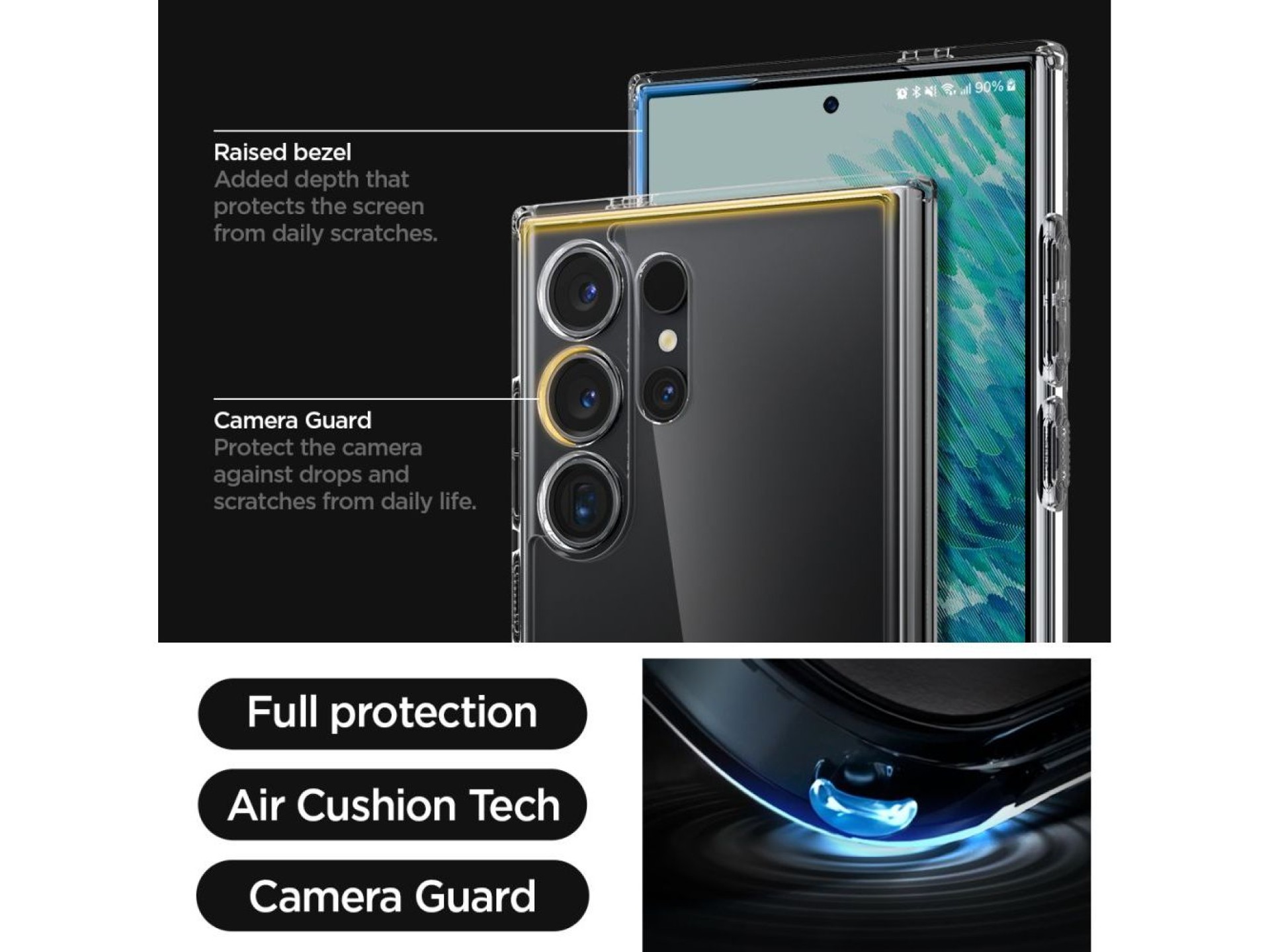 Capa Spigen Ultra Hybrid para Samsung Galaxy S24 Ultra - Transparente