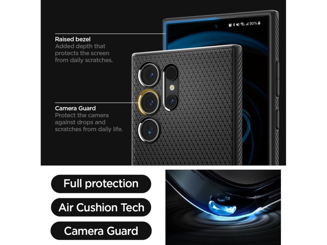 Spigen Liquid Air Case for Samsung Galaxy S24 Ultra - Matte Black