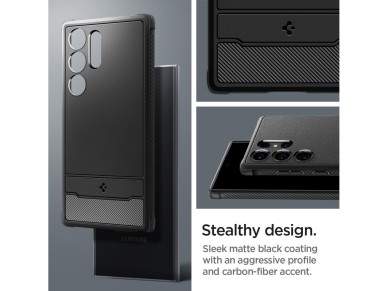 Spigen Rugged Armor Case for Samsung Galaxy S24 Ultra - Matte Black Spigen Rugged Armor Case for Samsung Galaxy S24 Ultra - Matte Black