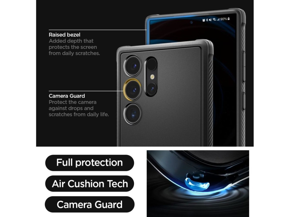 Spigen Rugged Armor Case for Samsung Galaxy S24 Ultra - Matte Black