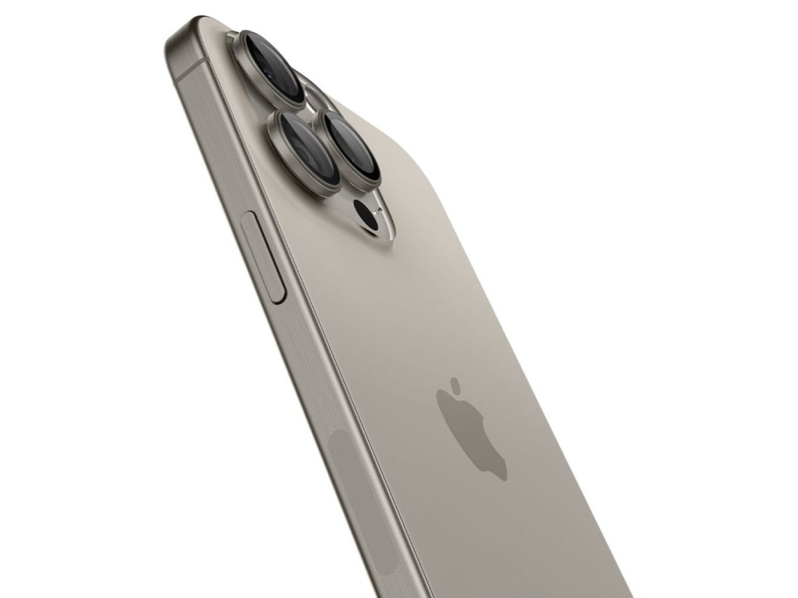Protetor de câmera Spigen Optik.tR EZ Fit para iPhone 14 Pro / Pro Max / 15 Pro / Pro Max - Titânio