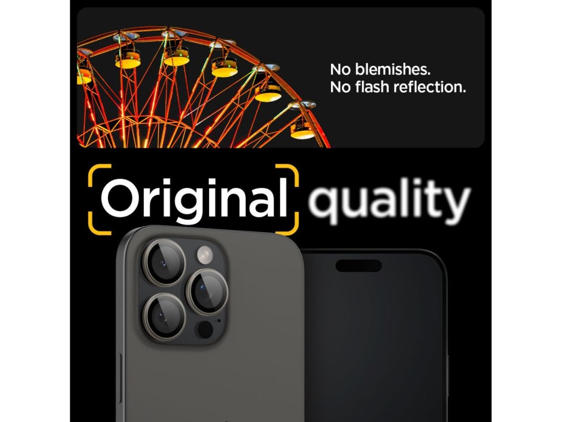 Protetor de câmera Spigen Optik.tR EZ Fit para iPhone 14 Pro / Pro Max / 15 Pro / Pro Max - Titânio