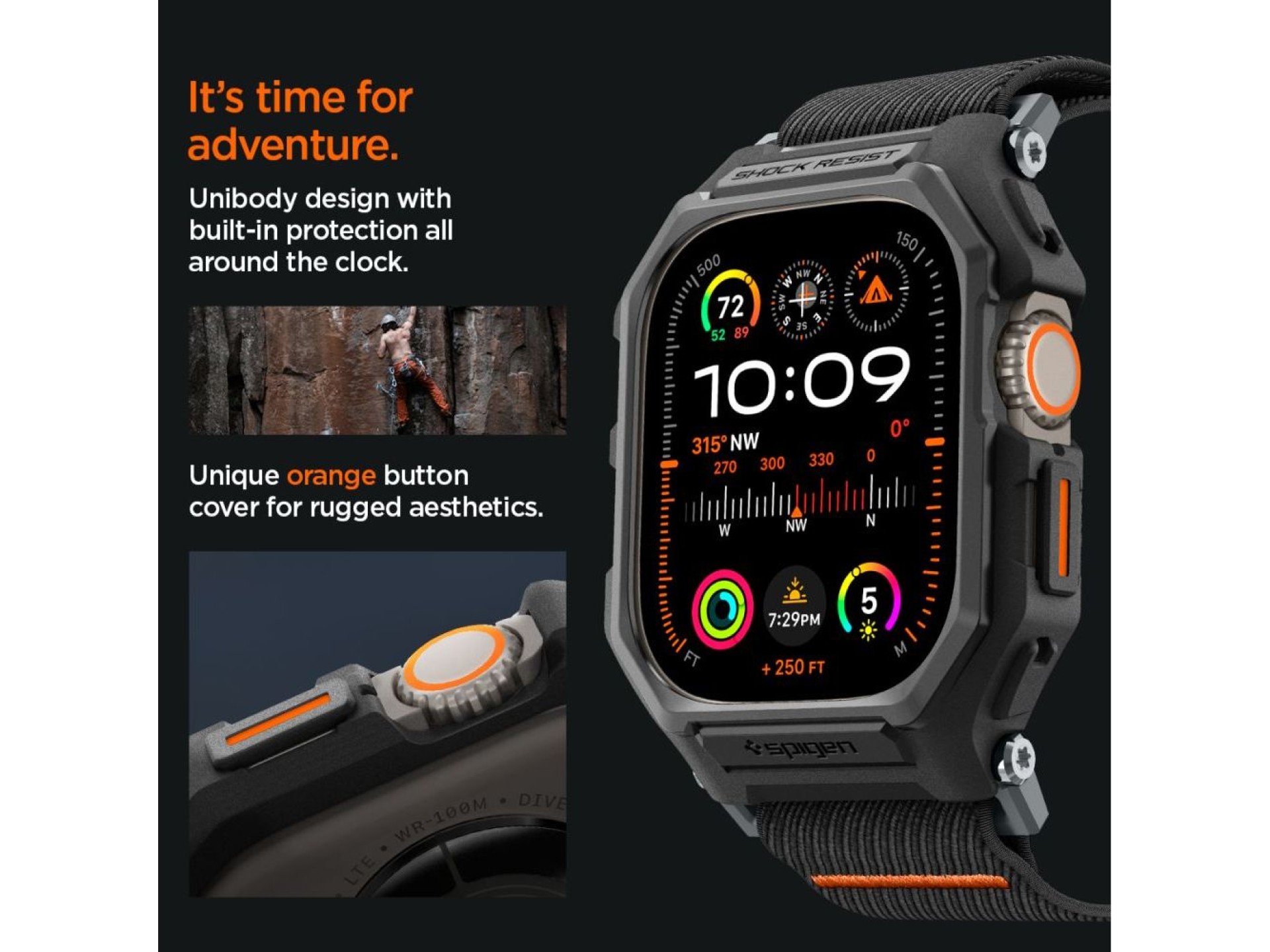 Spigen Lite Fit Pro Case with Strap for Apple Watch Ultra 1 / 2 (49mm) - Matte Black