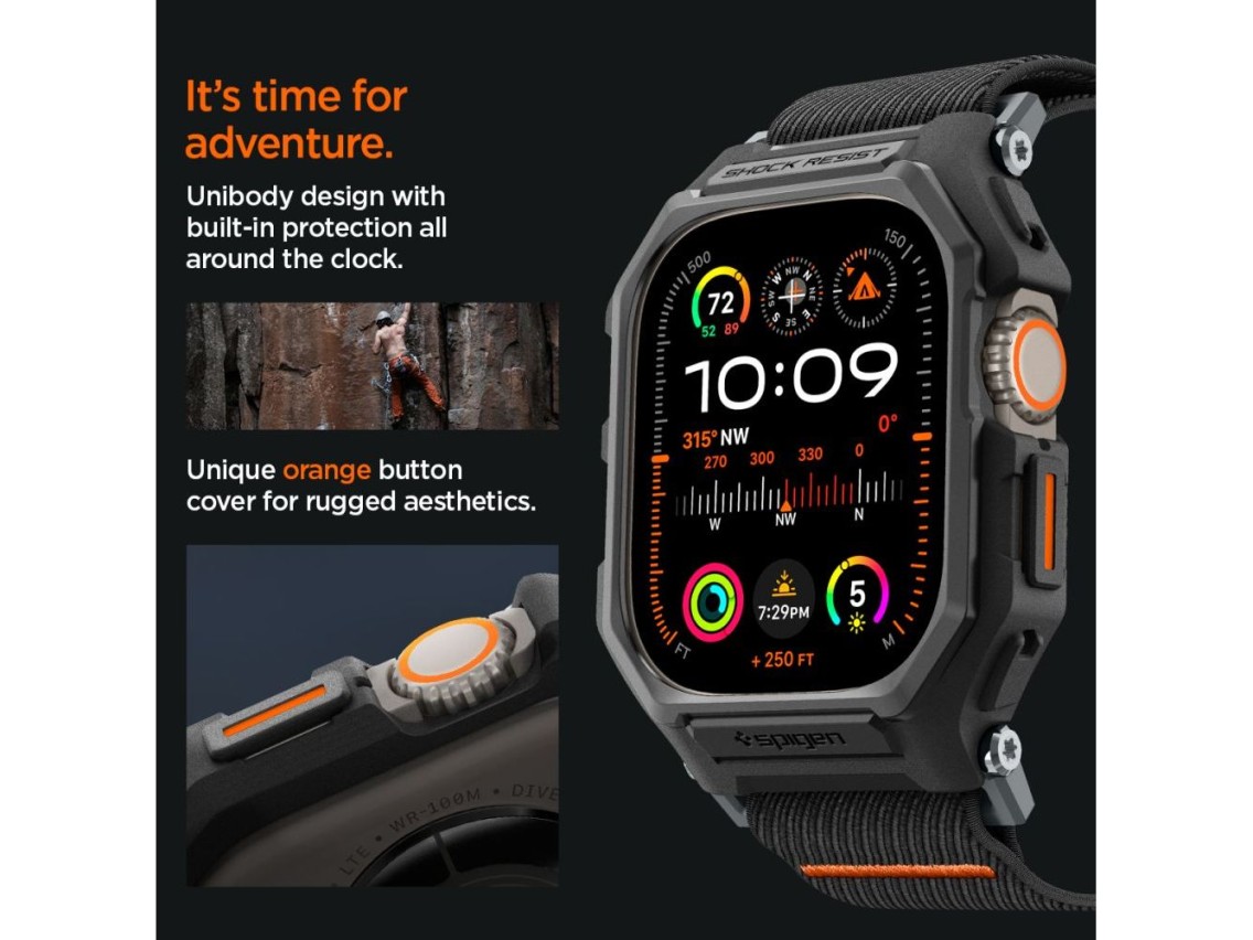 Spigen Lite Fit Pro Case with Strap for Apple Watch Ultra 1 / 2 (49mm) - Matte Black