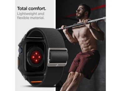 Spigen Lite Fit Pro Case with Strap for Apple Watch 4 / 5 / 6 / 7 / 8 / 9 / SE (44 / 45 mm) - Matte 