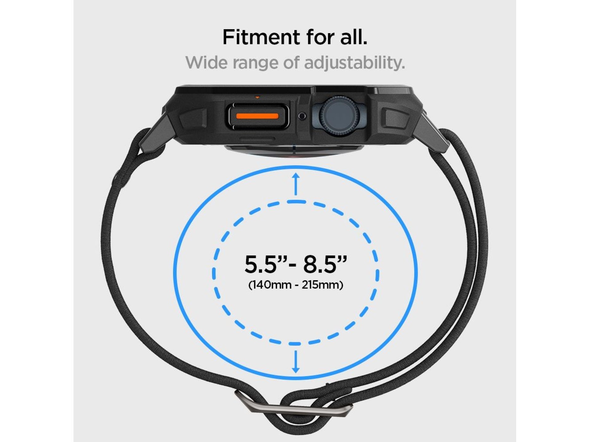 Funda Spigen Lite Fit Pro con correa para Apple Watch 4 / 5 / 6 / 7 / 8 / 9 / SE (44 / 45 mm) - Negr