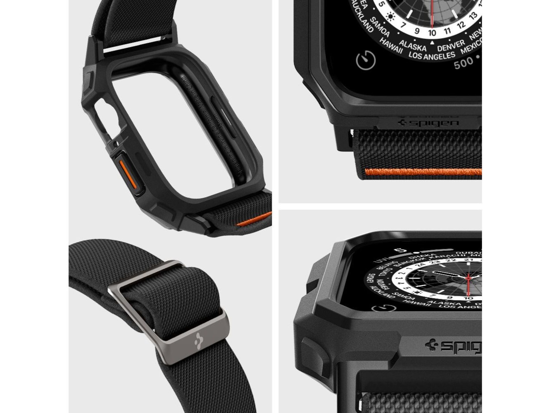 Funda Spigen Lite Fit Pro con correa para Apple Watch 4 / 5 / 6 / 7 / 8 / 9 / SE (44 / 45 mm) - Negr