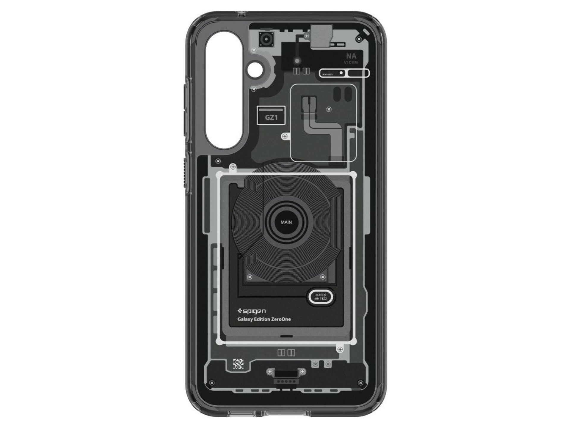 Capa Spigen Ultra Hybrid para Samsung Galaxy S23 FE - Cinza Escuro (Estampa Zero One)
