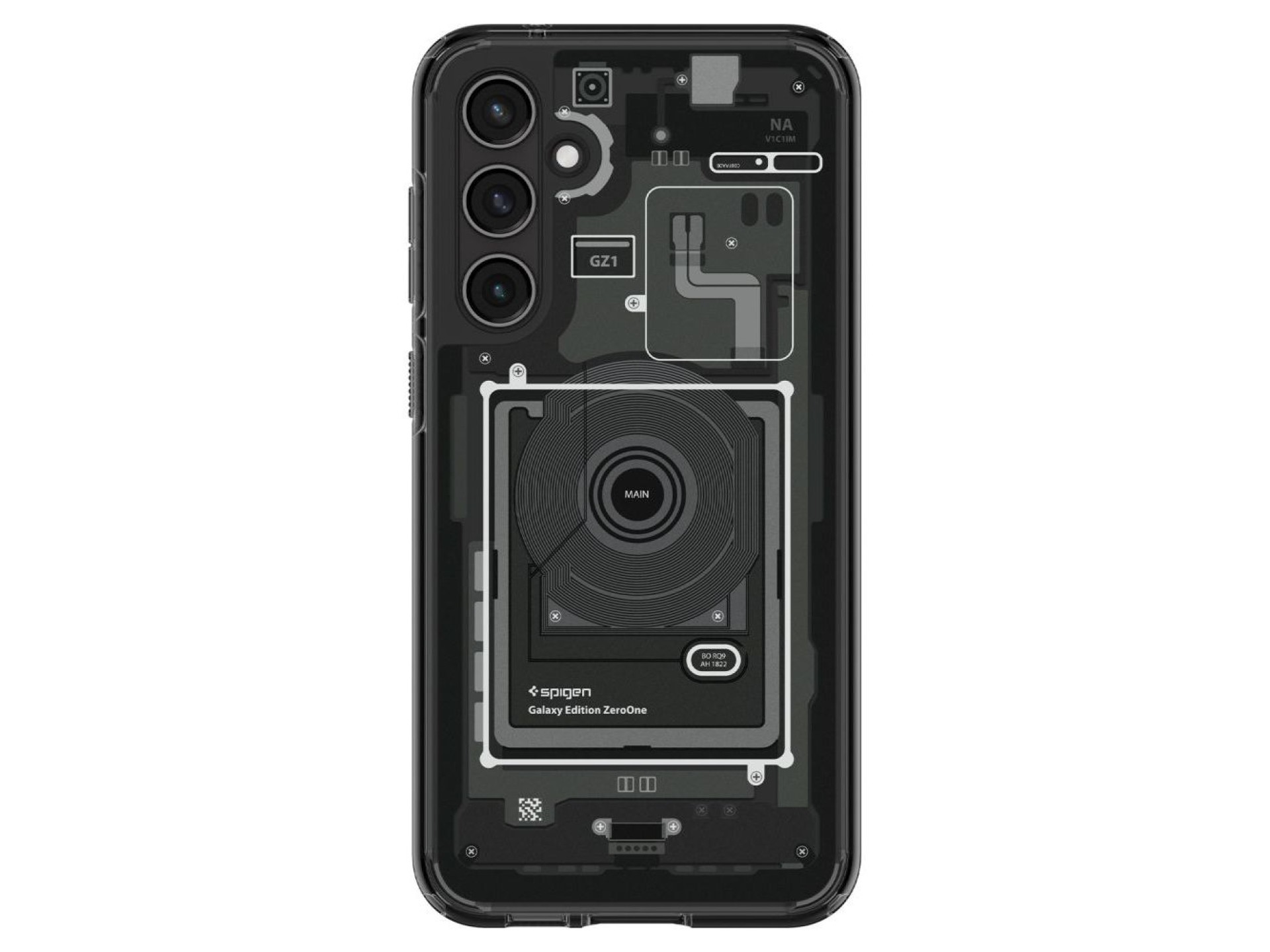 Capa Spigen Ultra Hybrid para Samsung Galaxy S23 FE - Cinza Escuro (Estampa Zero One)