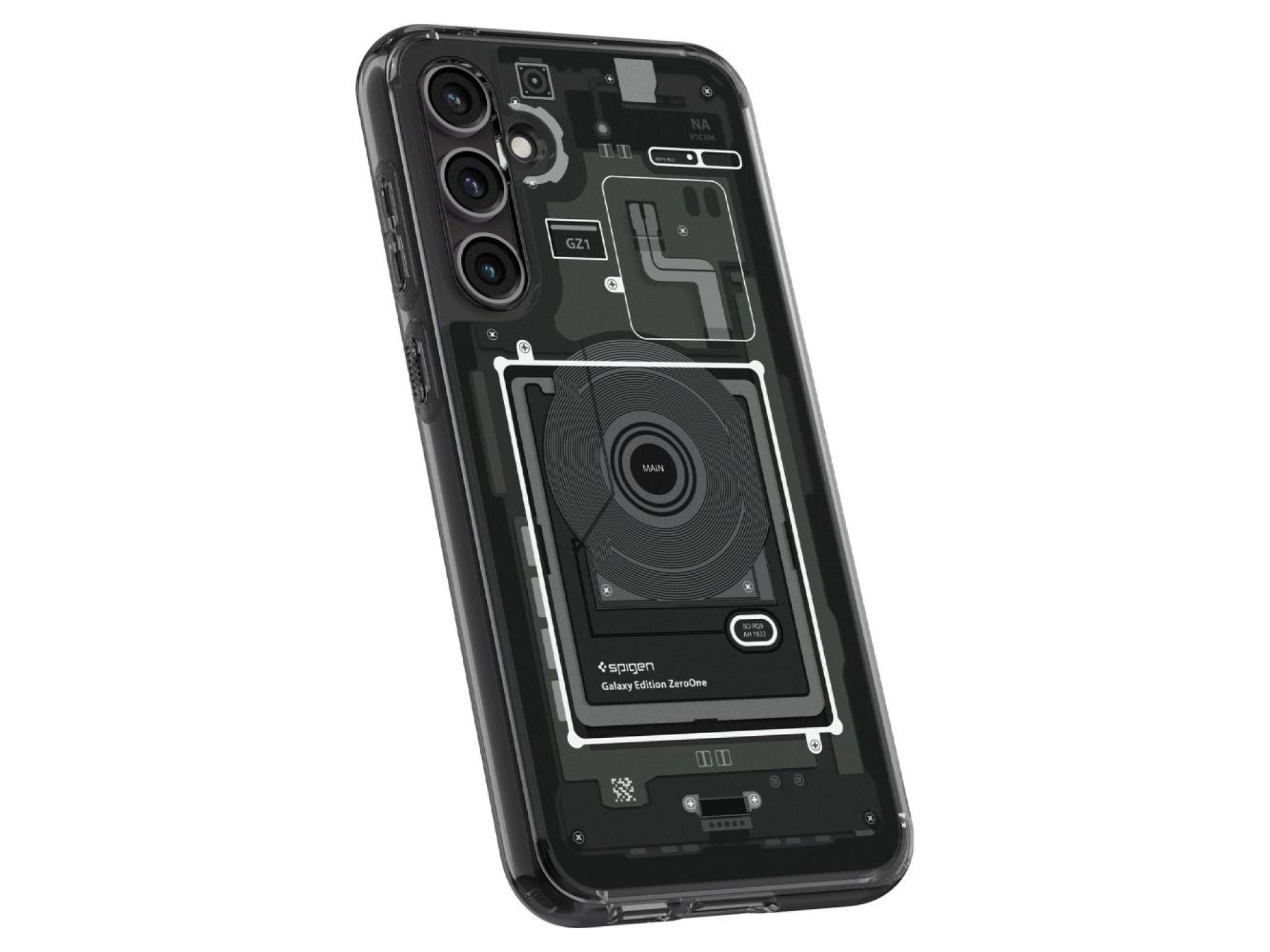 Capa Spigen Ultra Hybrid para Samsung Galaxy S23 FE - Cinza Escuro (Estampa Zero One)