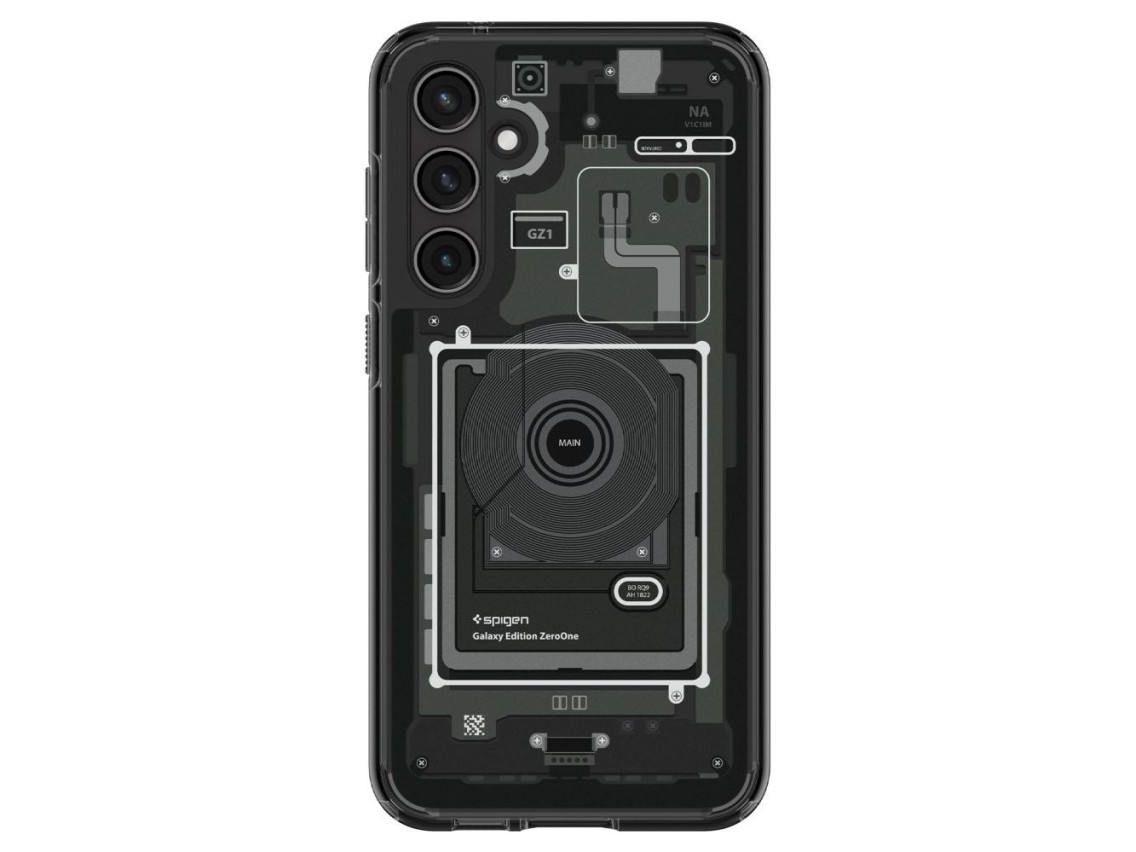 Capa Spigen Ultra Hybrid para Samsung Galaxy S23 FE - Cinza Escuro (Estampa Zero One)