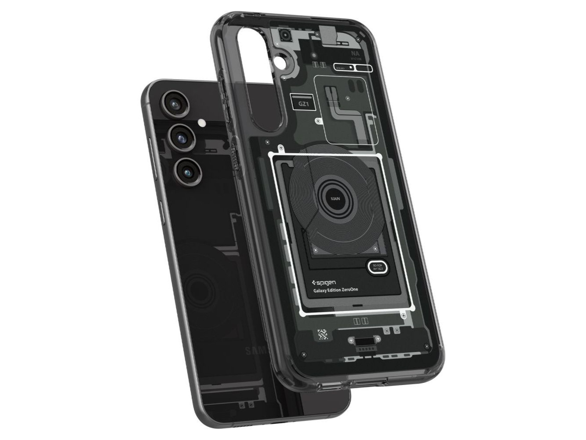 Capa Spigen Ultra Hybrid para Samsung Galaxy S23 FE - Cinza Escuro (Estampa Zero One)