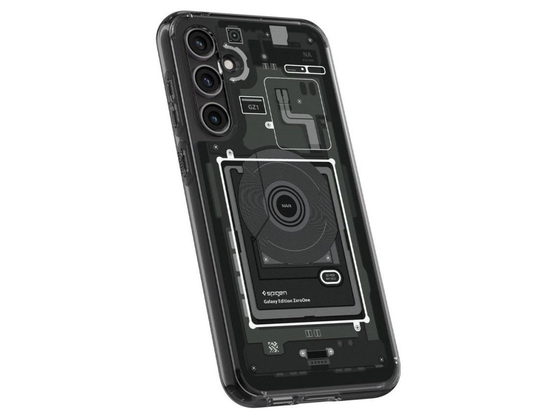 Capa Spigen Ultra Hybrid para Samsung Galaxy S23 FE - Cinza Escuro (Estampa Zero One)