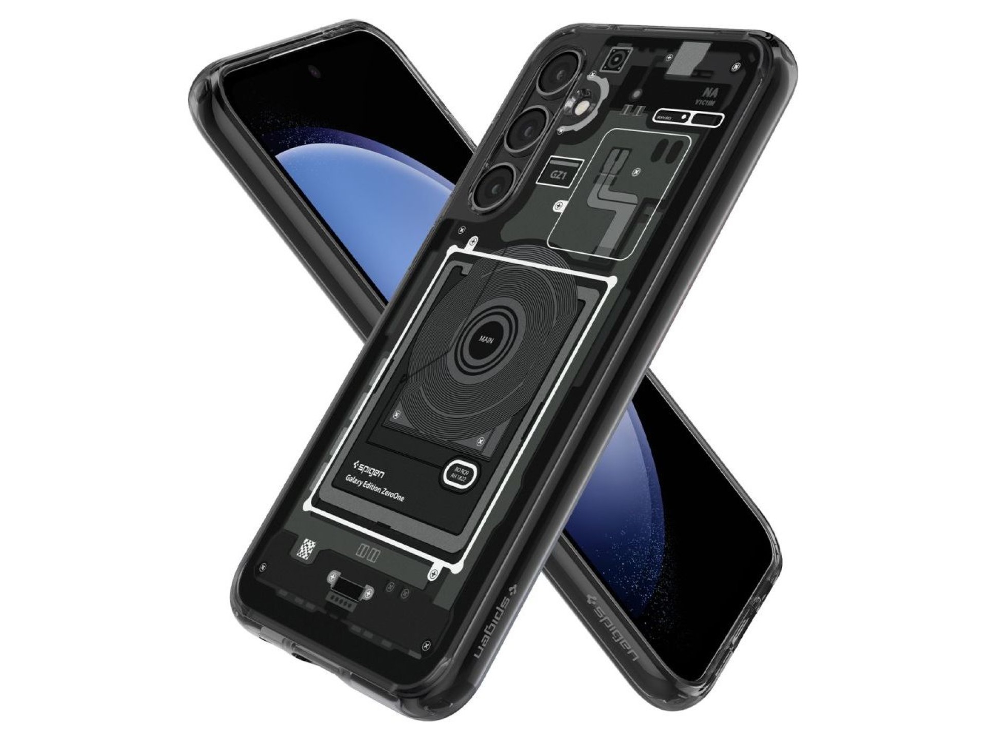 Capa Spigen Ultra Hybrid para Samsung Galaxy S23 FE - Cinza Escuro (Estampa Zero One)