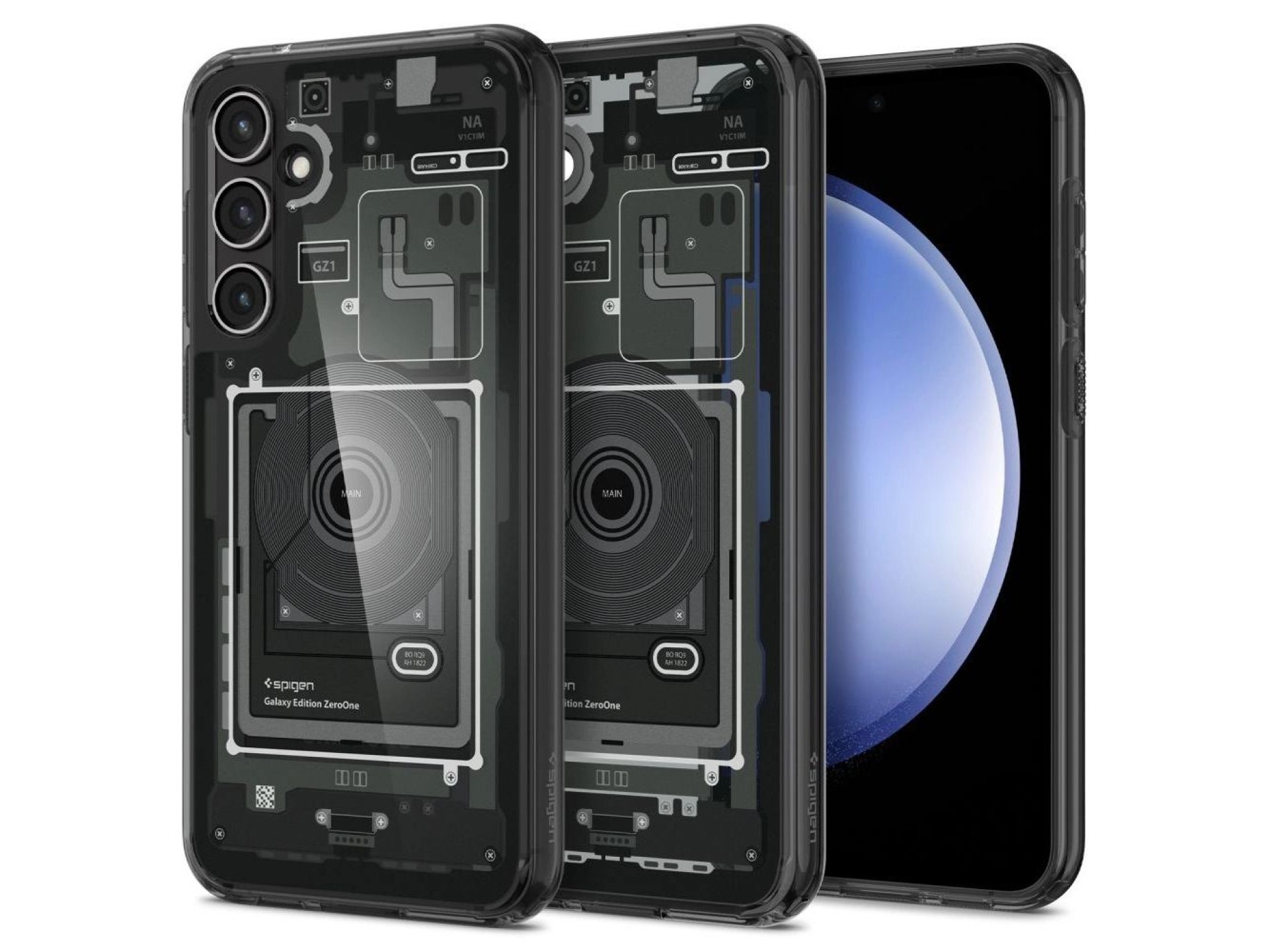 Capa Spigen Ultra Hybrid para Samsung Galaxy S23 FE - Cinza Escuro (Estampa Zero One)