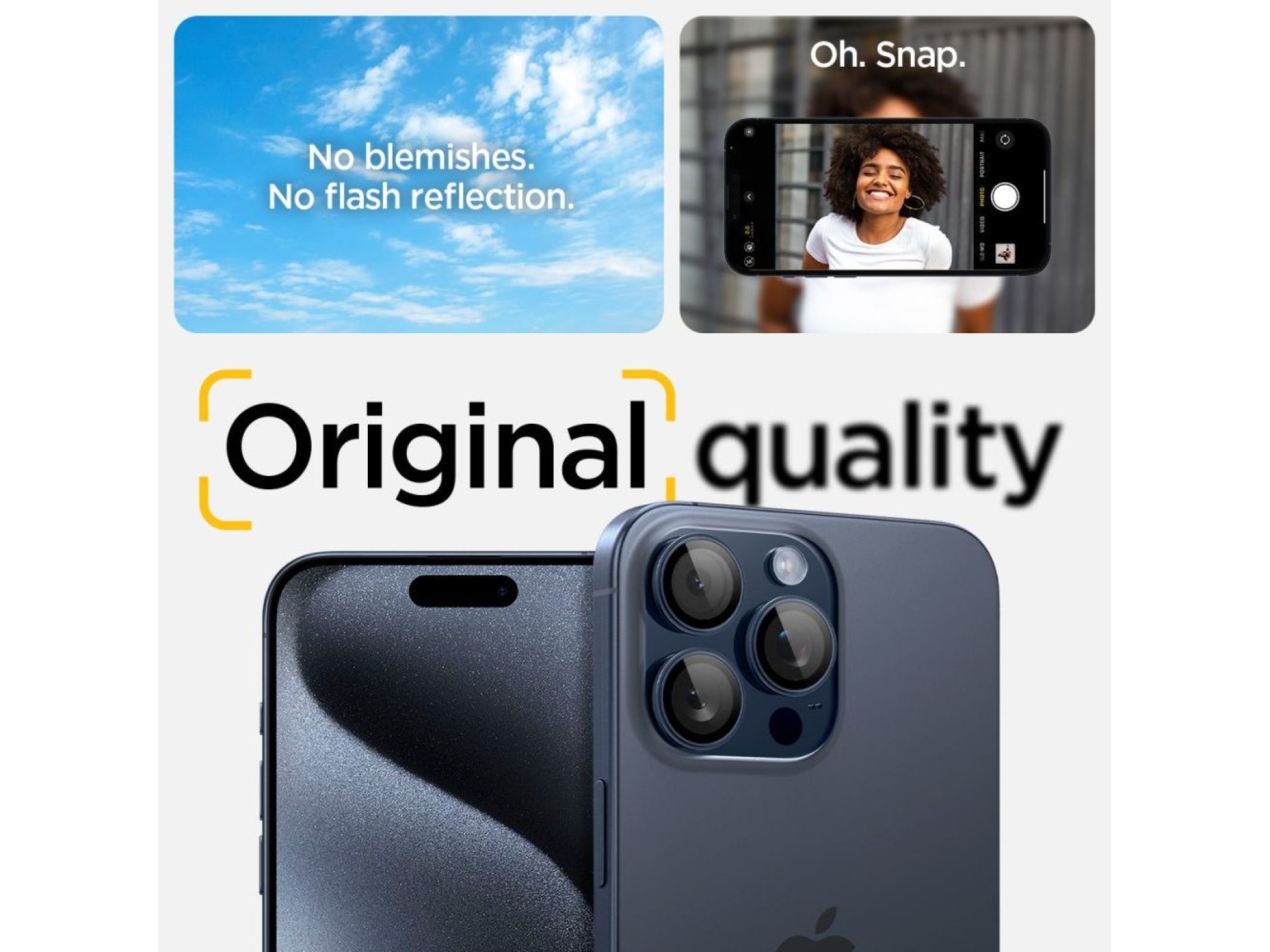 Protector de cámara Spigen Optik.tR EZ Fit para iPhone 14 Pro / Pro Max / 15 Pro / Pro Max - Azul ti