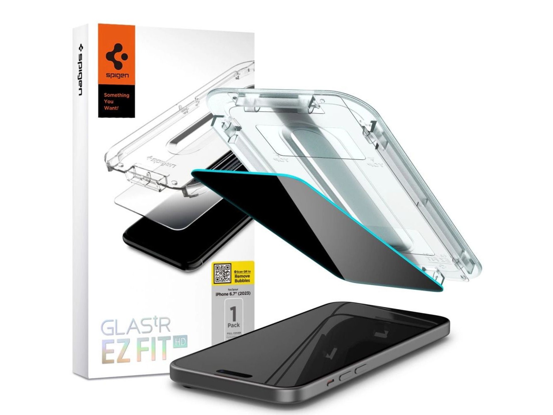 Spigen Glas.tR EZ Fit Privacy Tempered Glass for iPhone 15 Plus