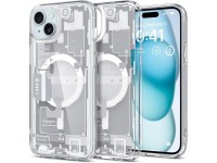 Capa Spigen Ultra Hybrid Mag com MagSafe para iPhone 15 Plus - Branca (Estampa Zero One) Capa Spigen Ultra Hybrid Mag com MagSafe para iPhone 15 Plus - Branca (Estampa Zero One)