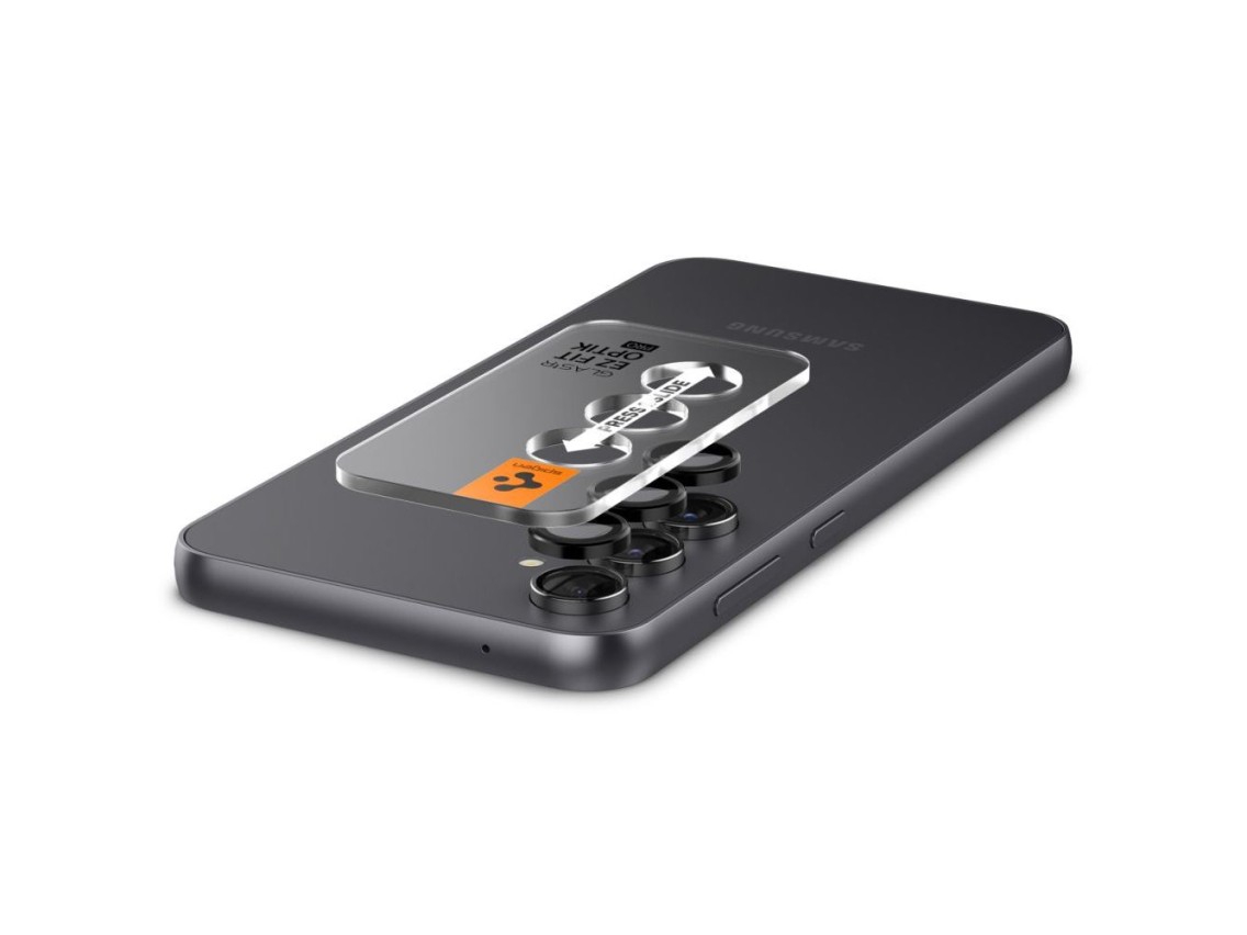 Protector de cámara Spigen Glas.tR EZ Fit Optik para Samsung Galaxy S23 FE - Negro, 2 unidades.