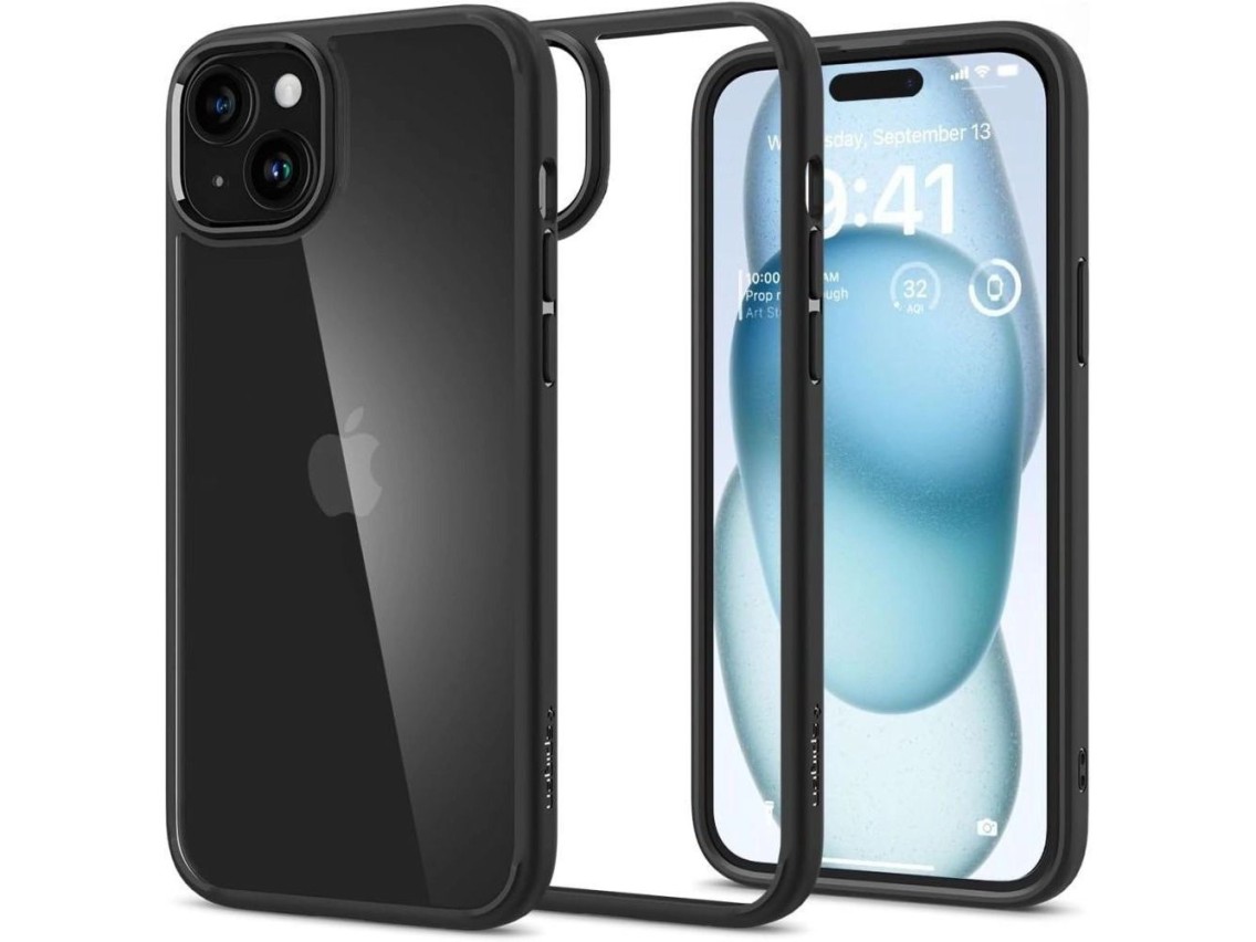 Capa Spigen Ultra Hybrid para iPhone 15 - Preto Fosco