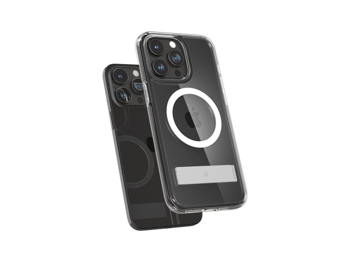 Spigen Ultra Hybrid S MagSafe Case with Stand for iPhone 15 Pro - Transparent