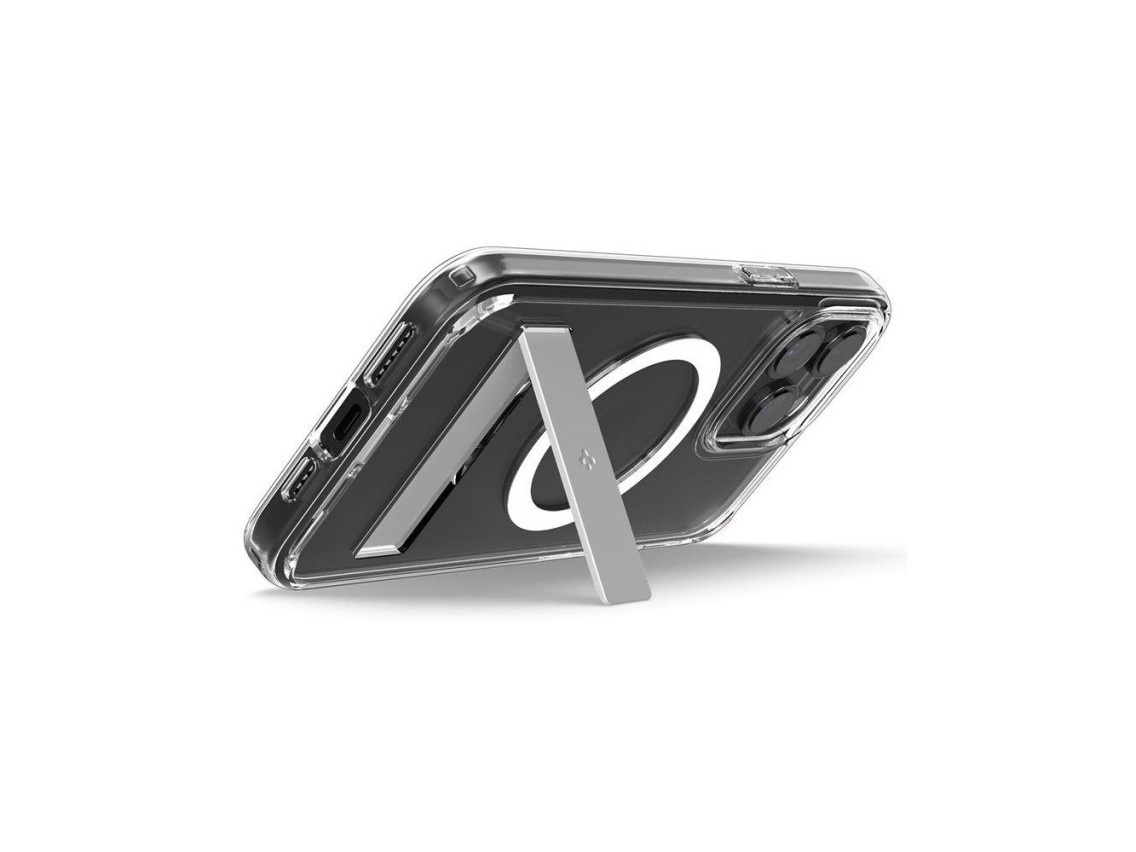 Spigen Ultra Hybrid S MagSafe Case with Stand for iPhone 15 Pro - Transparent