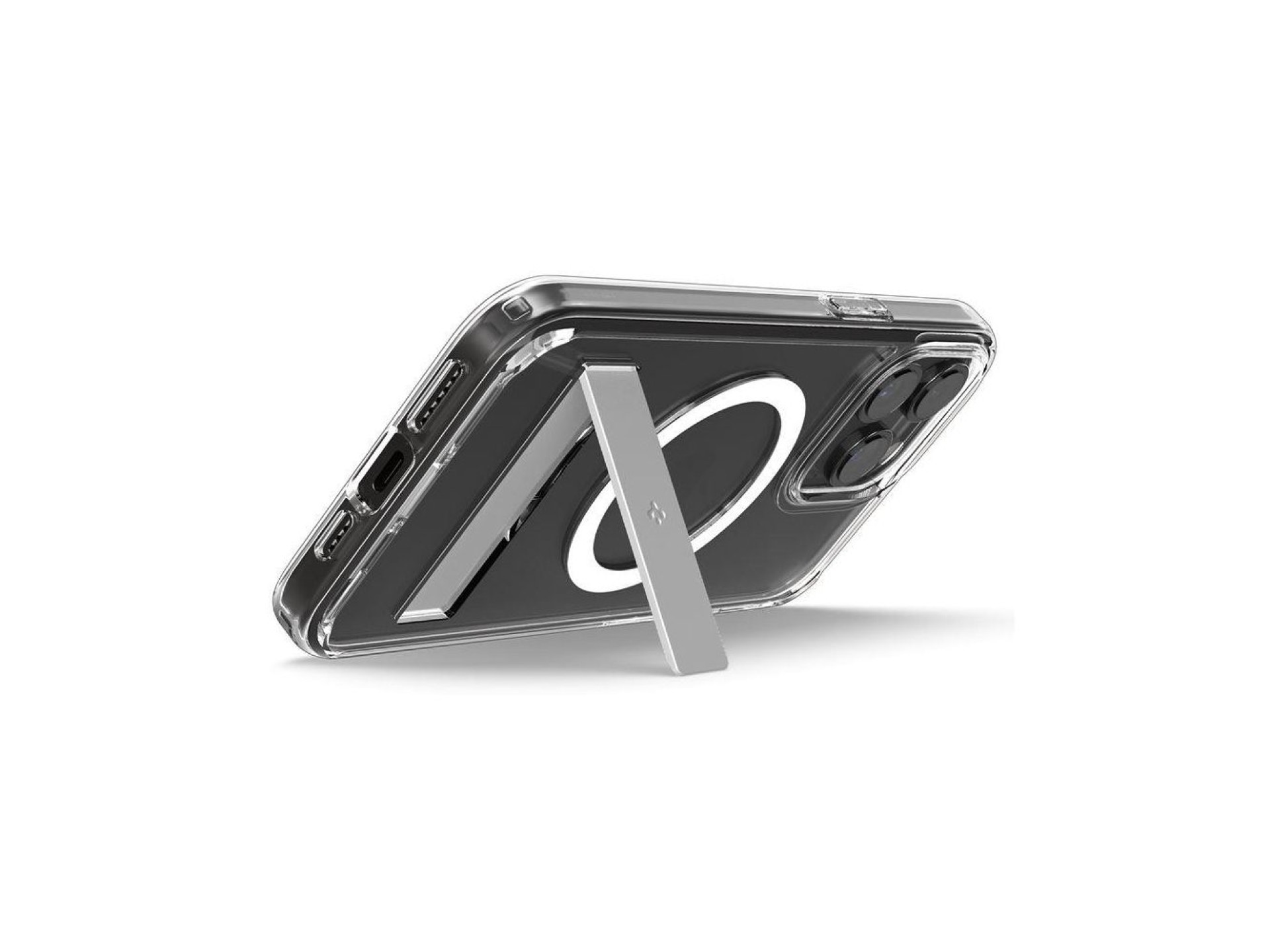 Spigen Ultra Hybrid S MagSafe Case with Stand for iPhone 15 Pro - Transparent