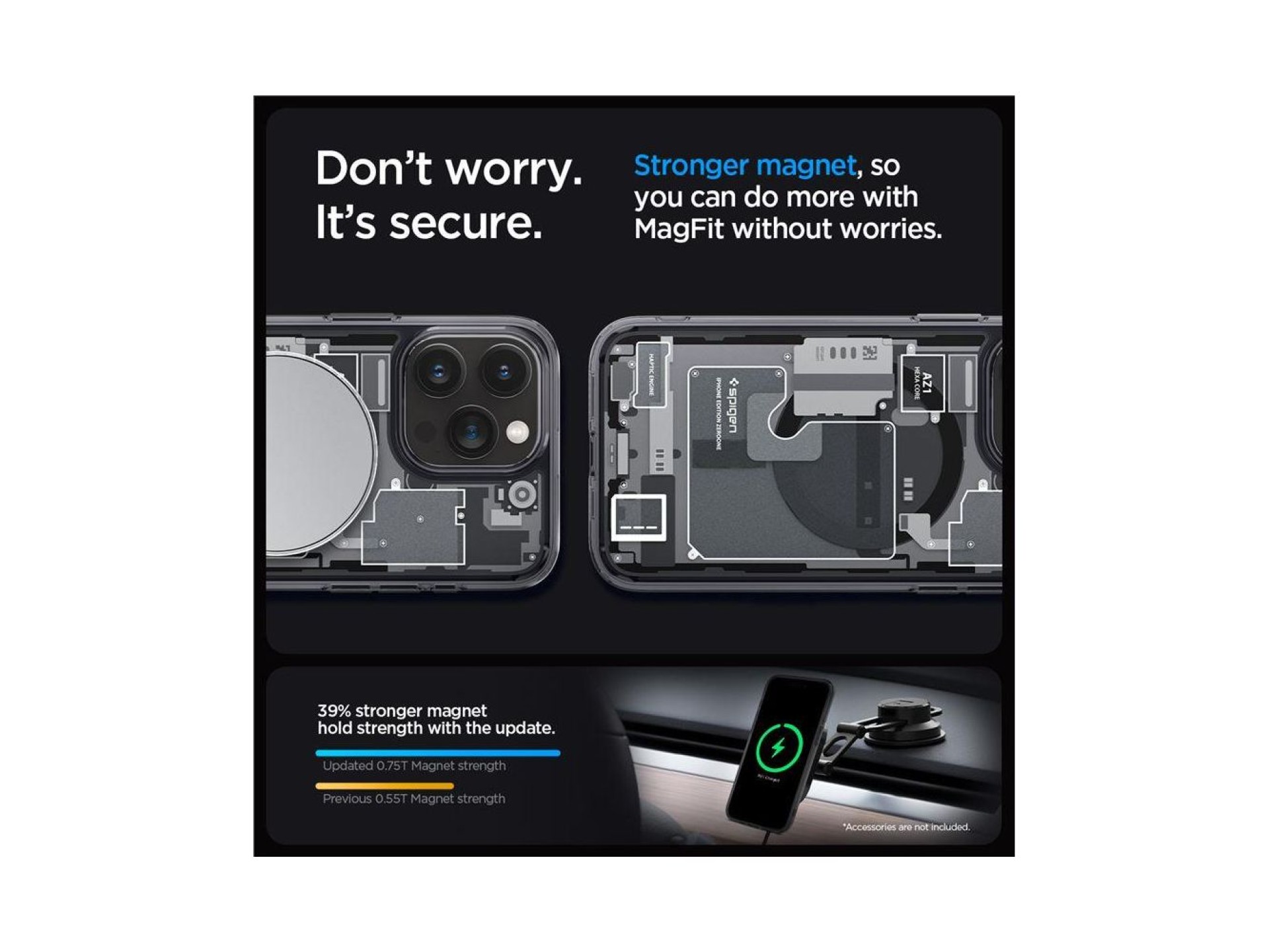 Capa Spigen Ultra Hybrid Mag com MagSafe para iPhone 15 Pro - Cinza Escuro (Padrão Zero One)