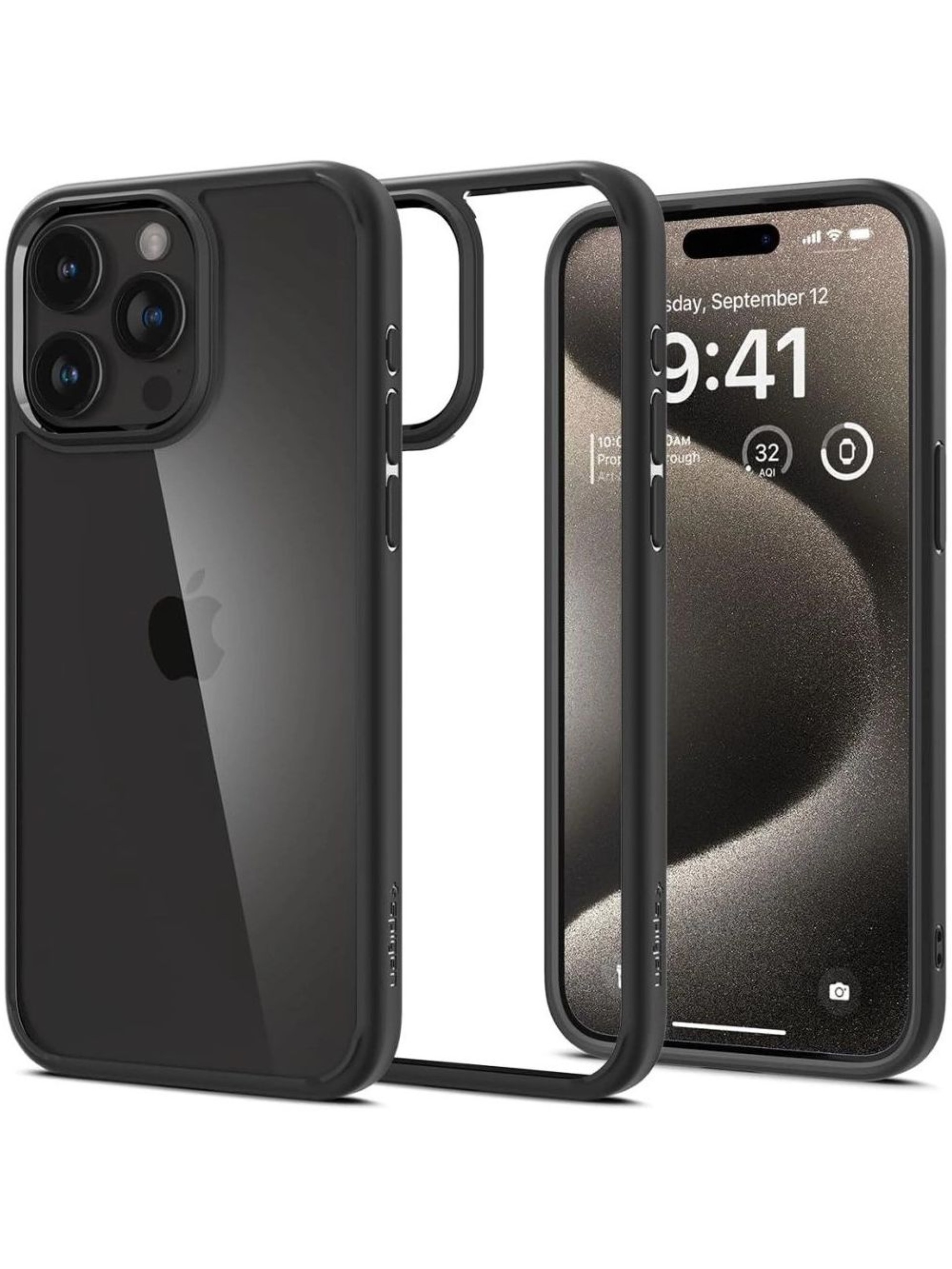 Spigen Ultra Hybrid iPhone 15 Pro Case - Matte Black