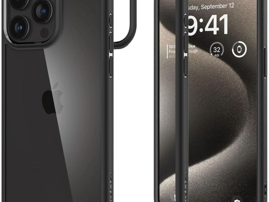Spigen Ultra Hybrid iPhone 15 Pro Case - Matte Black