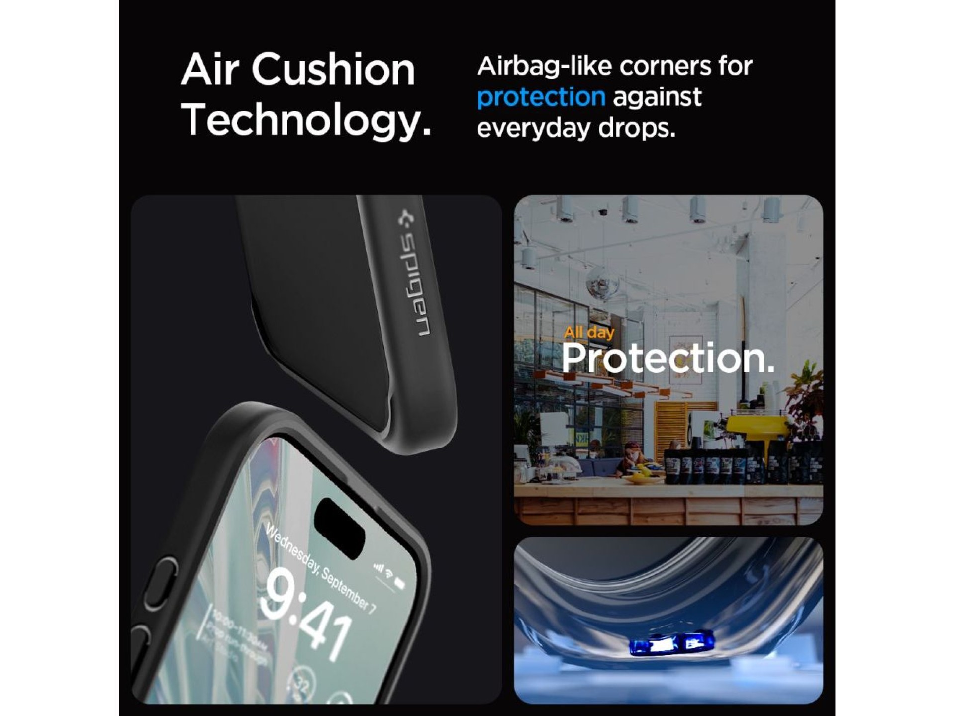 Funda Spigen Ultra Hybrid para iPhone 15 Pro - Transparente negra